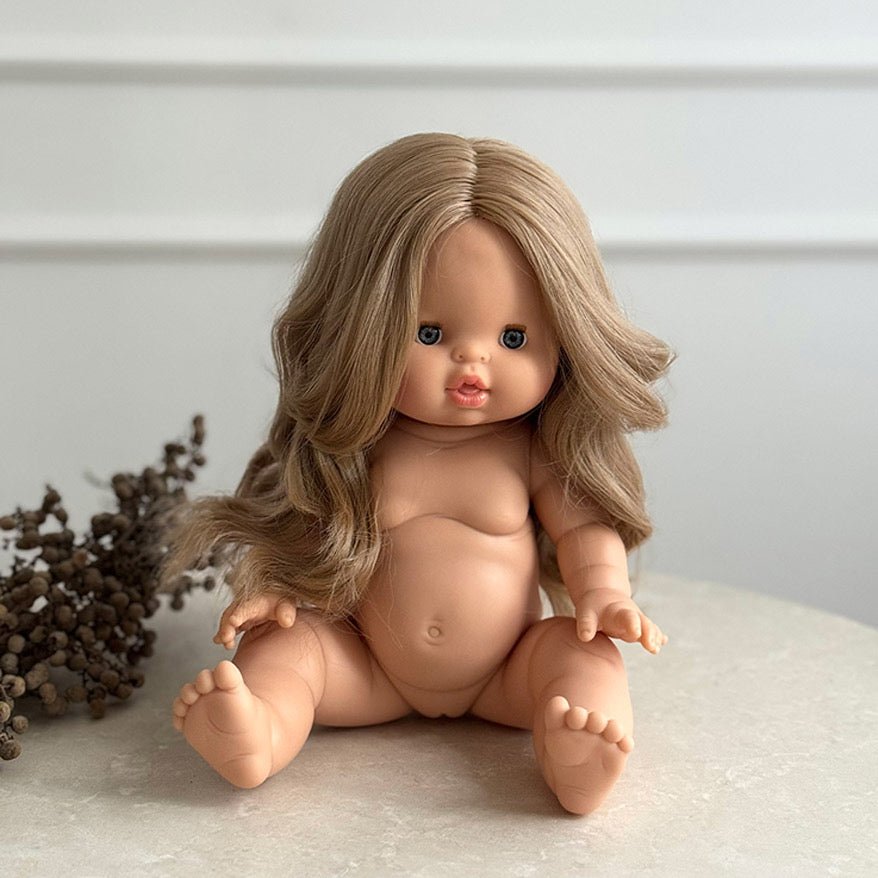 Puppe "Alienor" 34cm mit blonden langen Haaren und blauen Augen