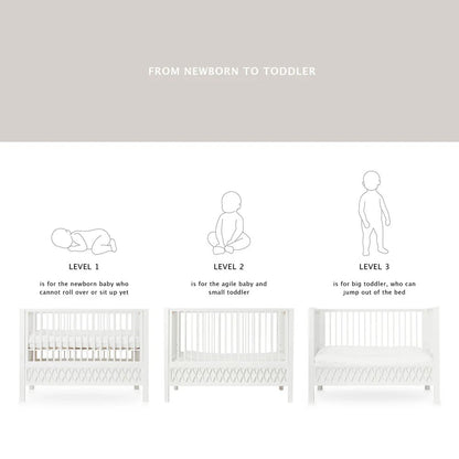 Babybett 60x120cm "Harlequin" White - little something