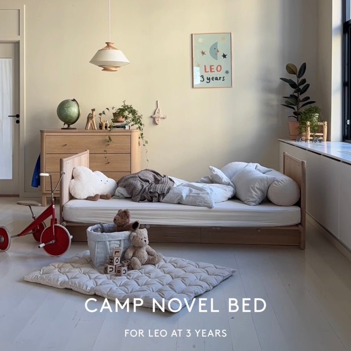 Camp Novel 2in1 Babybett 60x120cm &amp; Bett 120x200 cm, Eiche - little something