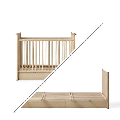 Camp Novel 2in1 Babybett 60x120cm &amp; Bett 120x200 cm, Eiche - little something
