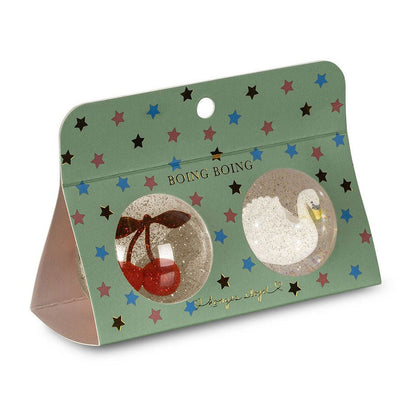 Flummi 2er Set "Bouncing Ball Set Cherry/Swan" - Kirsche/Schwan - little something