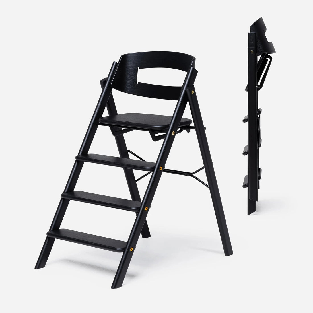 KLAPP Faltbarer Hochstuhl - Eiche schwarz - Baby Bundle II (Kissen &amp; Gurte) - little something