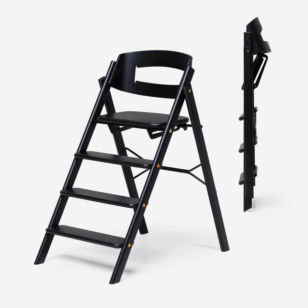 KLAPP Faltbarer Hochstuhl - Eiche schwarz - Baby Bundle II (Kissen &amp; Gurte) - little something