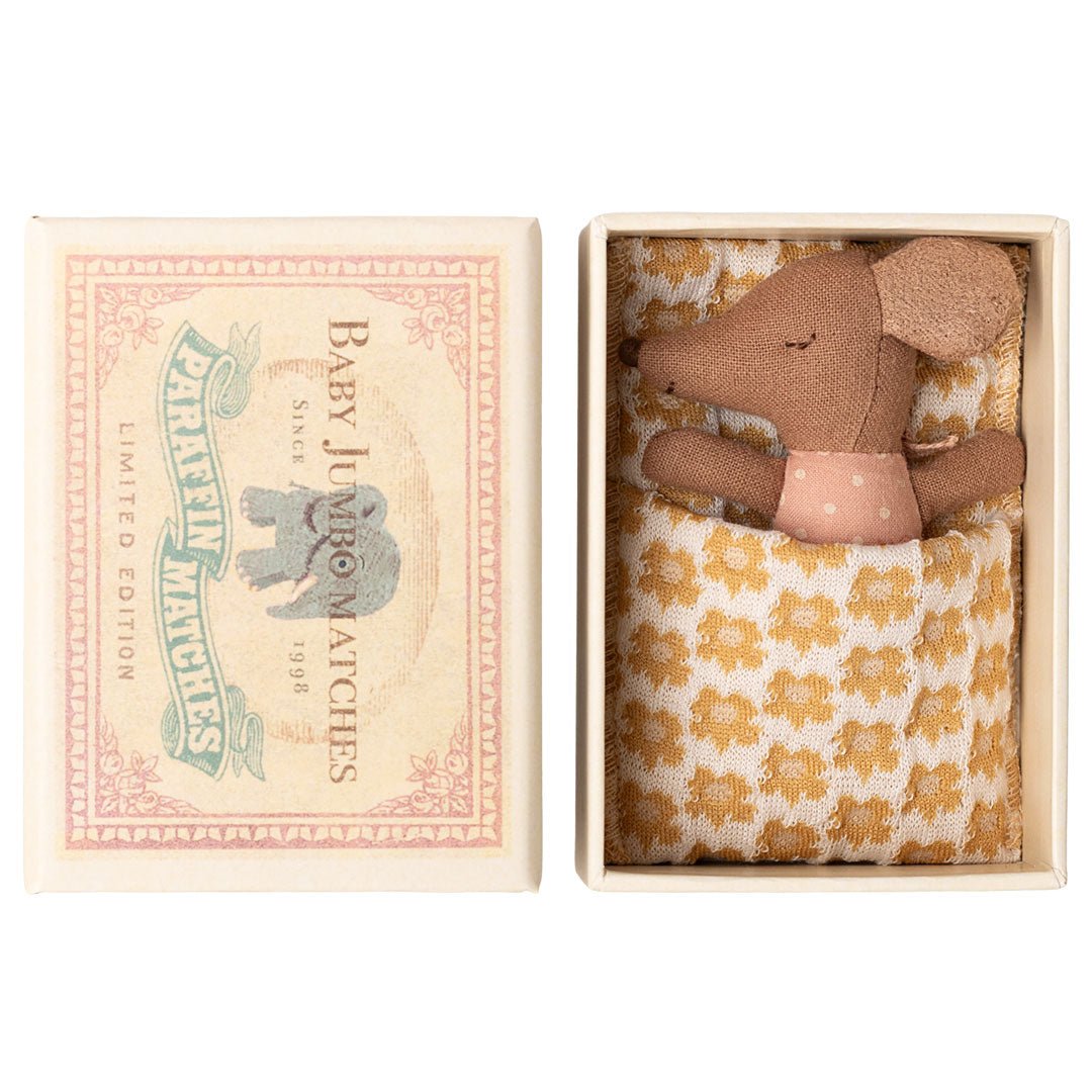 Schläfrige Babymaus in Matchbox - Rose - little something