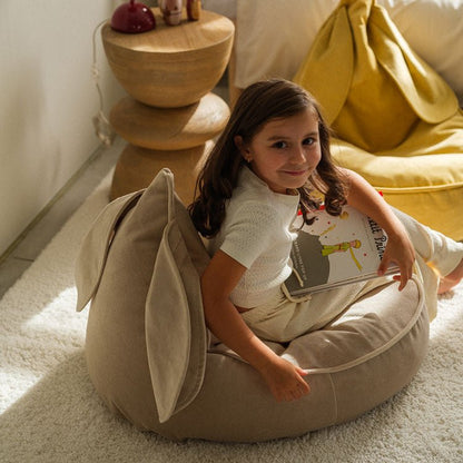 Sitzkissen Samt mit Hasenohren "Bunny Beanbag Dusty Beige" - little something