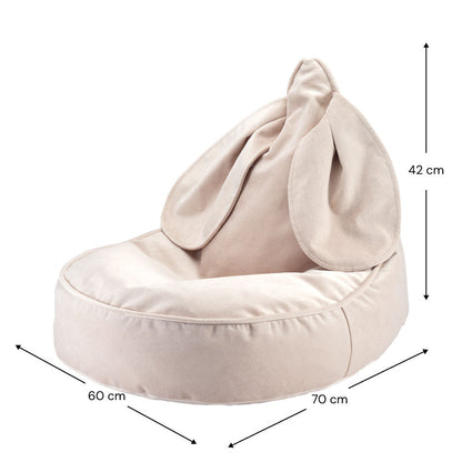Sitzkissen Samt mit Hasenohren "Bunny Beanbag Dusty Beige" - little something