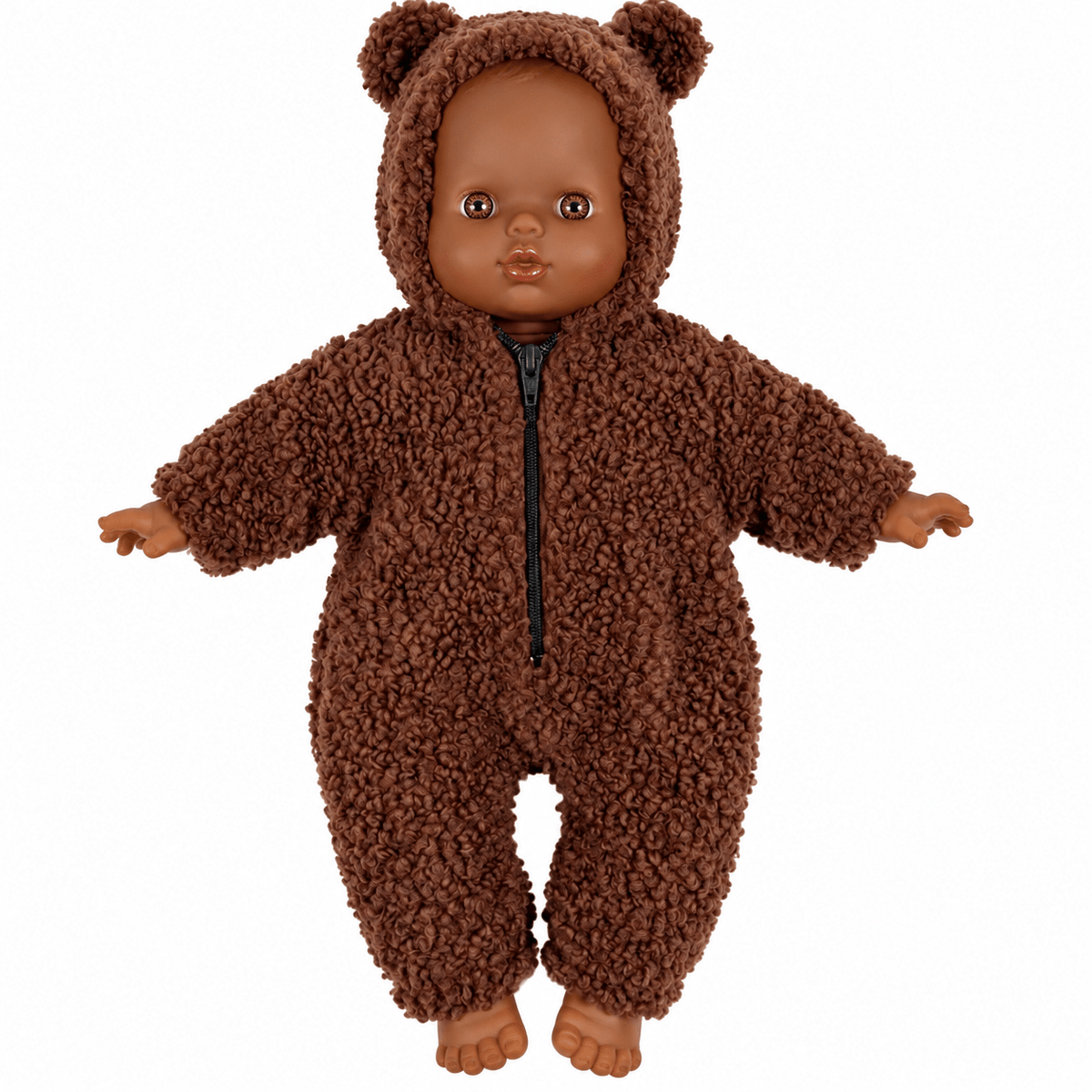 Teddy-Anzug für 28 cm Puppen dunkelbraun - little something