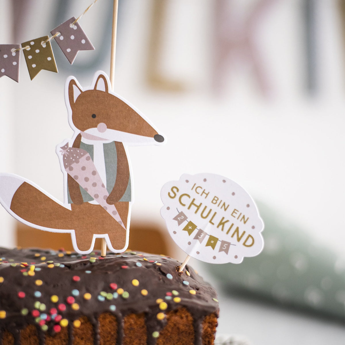 Cake Topper Schulkind Pastell - little something