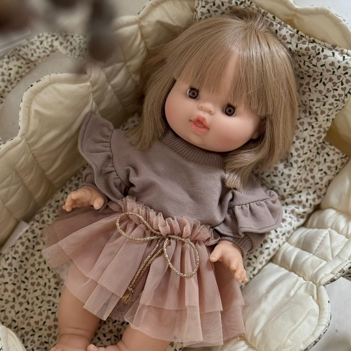 Puppenromper mit Rüschen earth für 34 - 37cm Puppen - little something